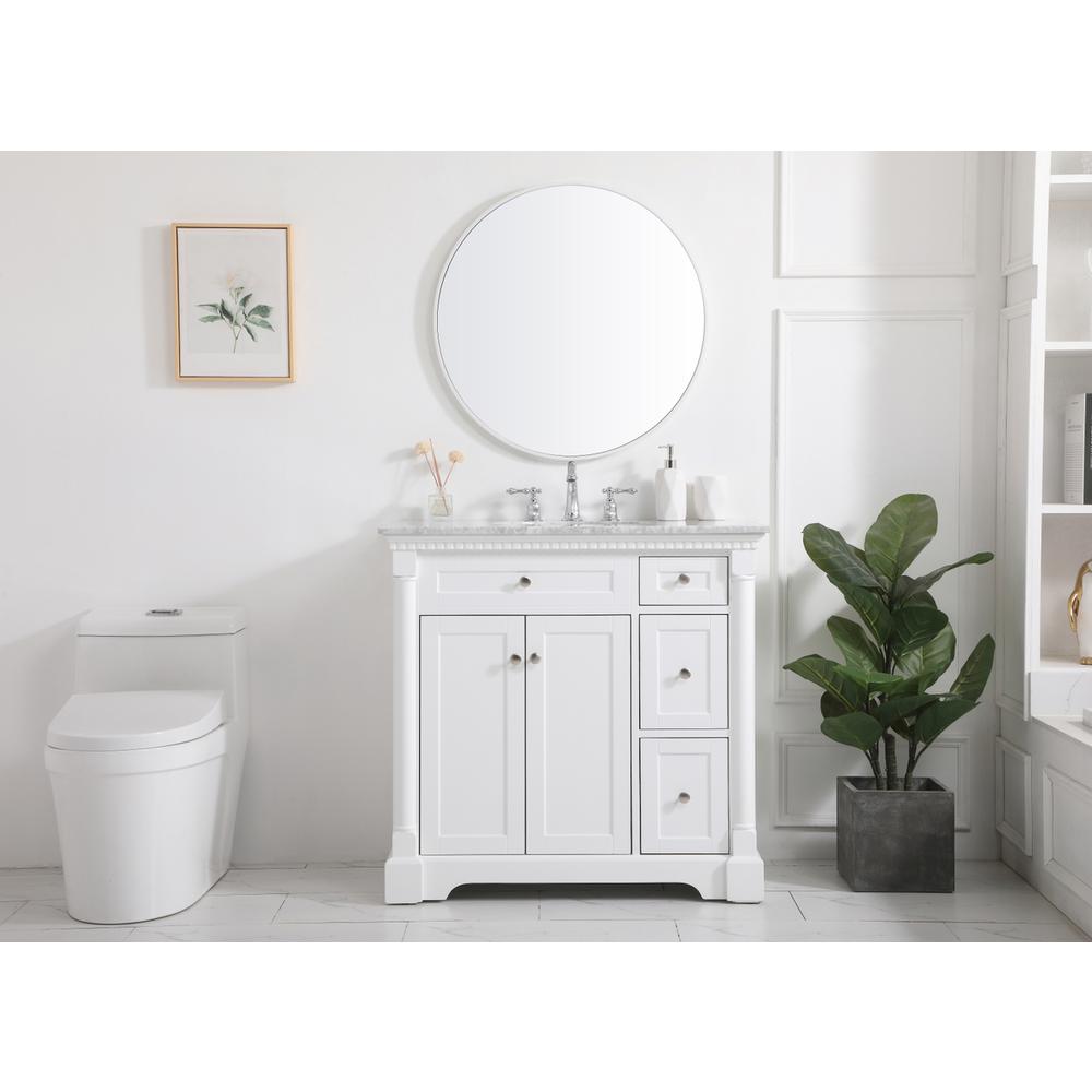 36 inch Single bathroom vanity in  White. Picture 4