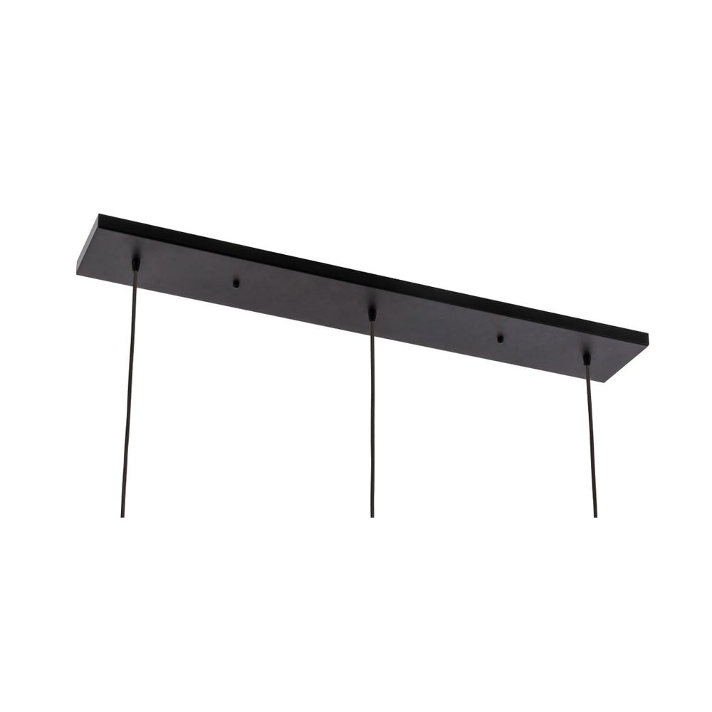 Frey 3 light Black and Clear glass pendant. Picture 12