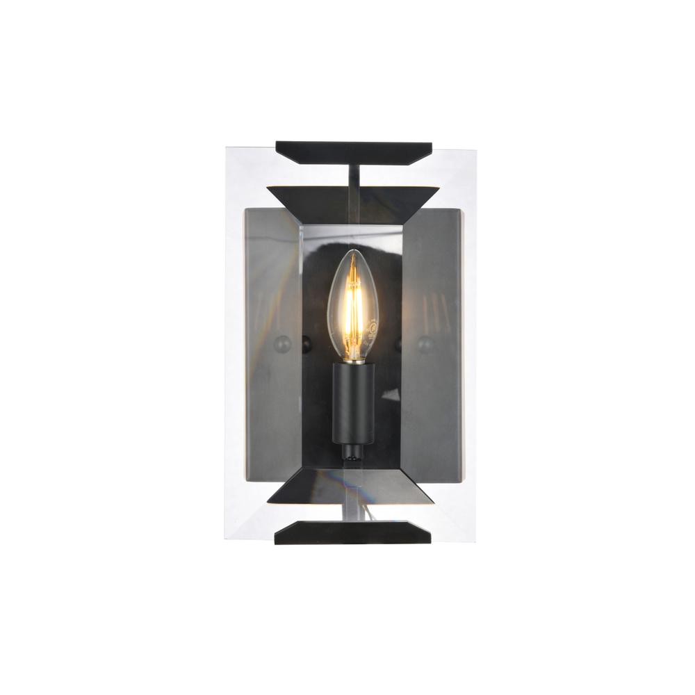 Monaco 1 light Flat Black (Matte) Wall Sconce Glass Crystal. Picture 1