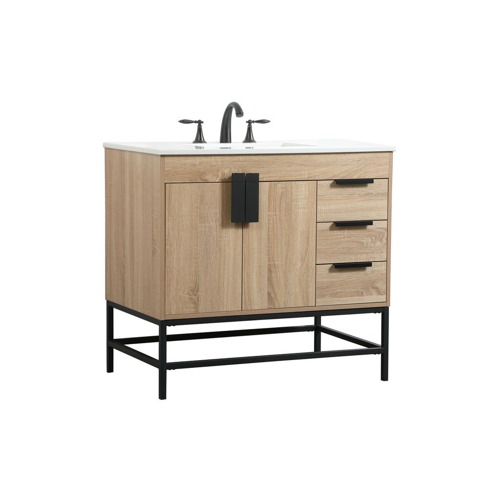 36 inch Single bathroom vanity in mango wood. Picture 7