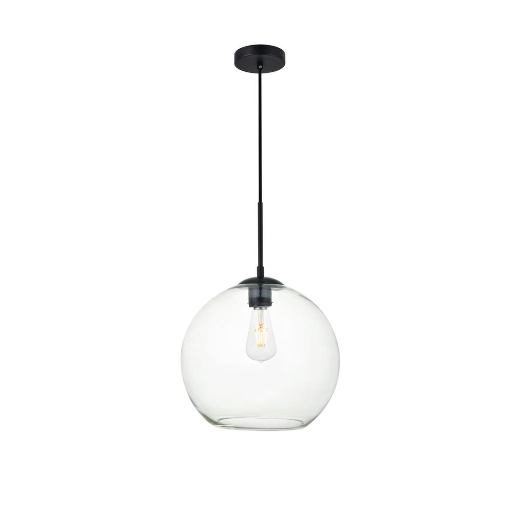 Baxter 1 Light Black Pendant With Clear Glass. Picture 1