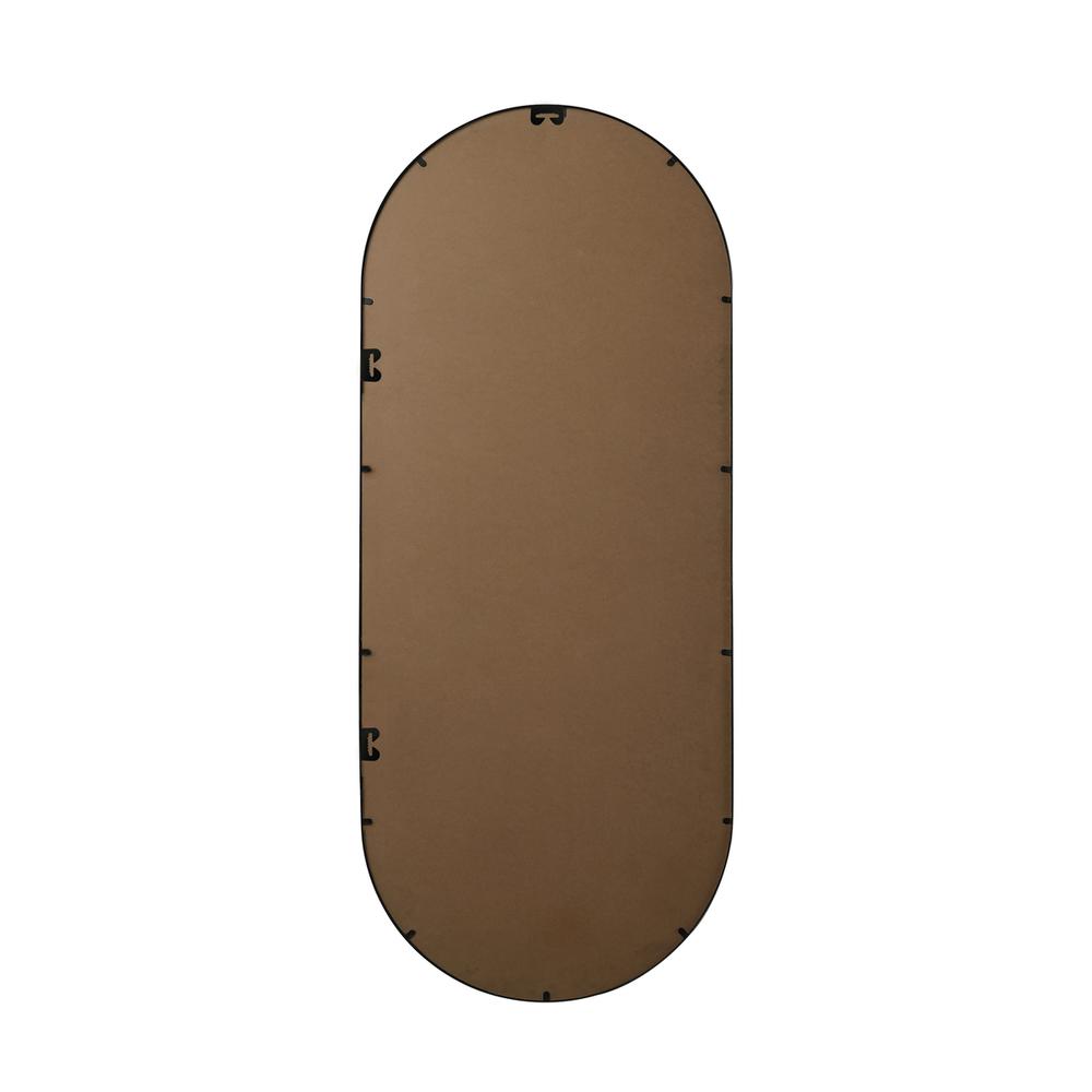 Metal Frame Oval Mirror 30x72 Inch in Black. Picture 10