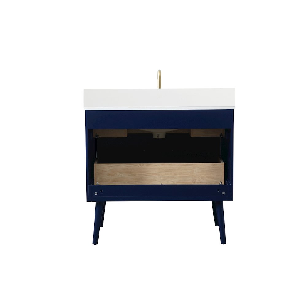 36 Inch Bathroom Vanity In Blue With Backsplash. Picture 16