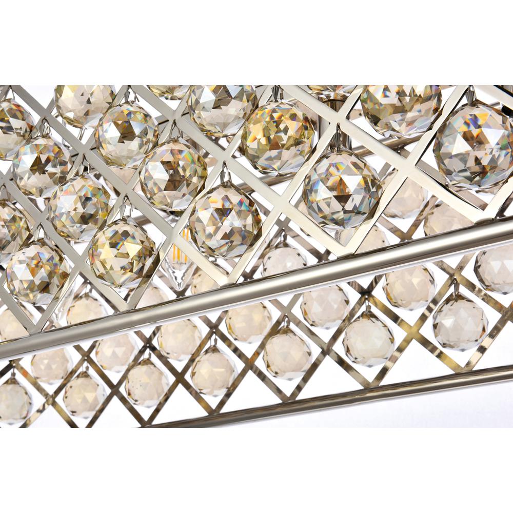 Madison 6 light polished Nickel Chandelier Golden Teak (Smoky) Royal Cut Crystal. Picture 3
