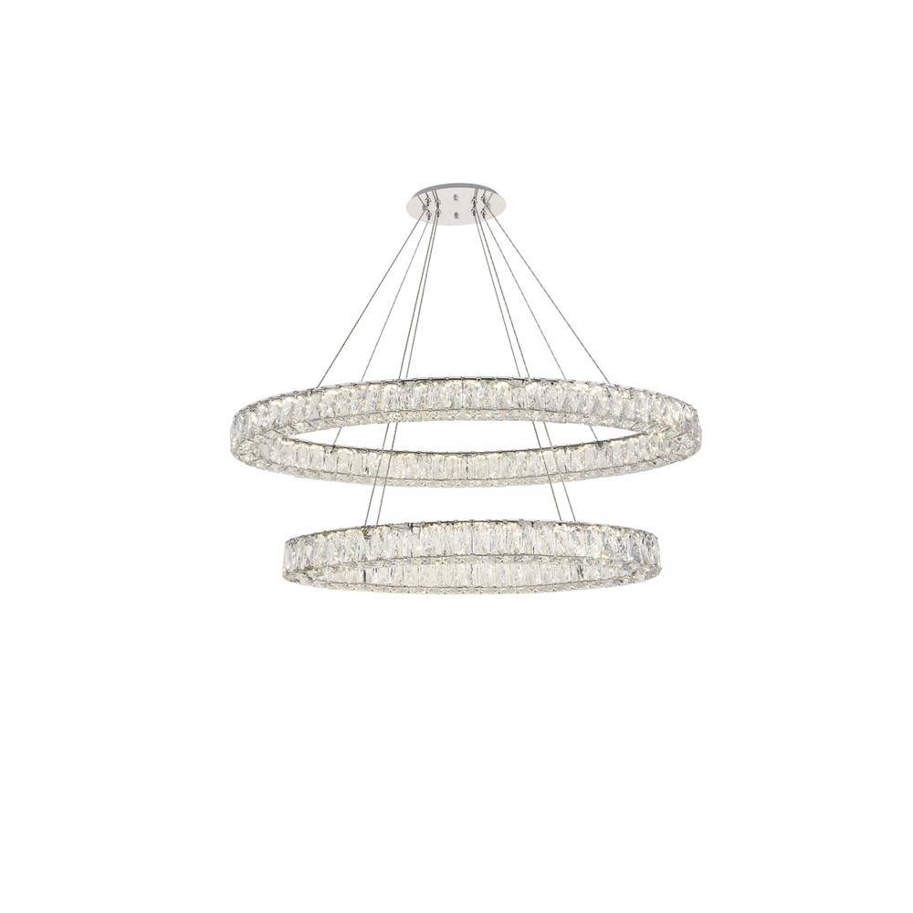 Monroe Integrated LED light Chrome Chandelier Clear Royal Cut Crystal. Picture 1