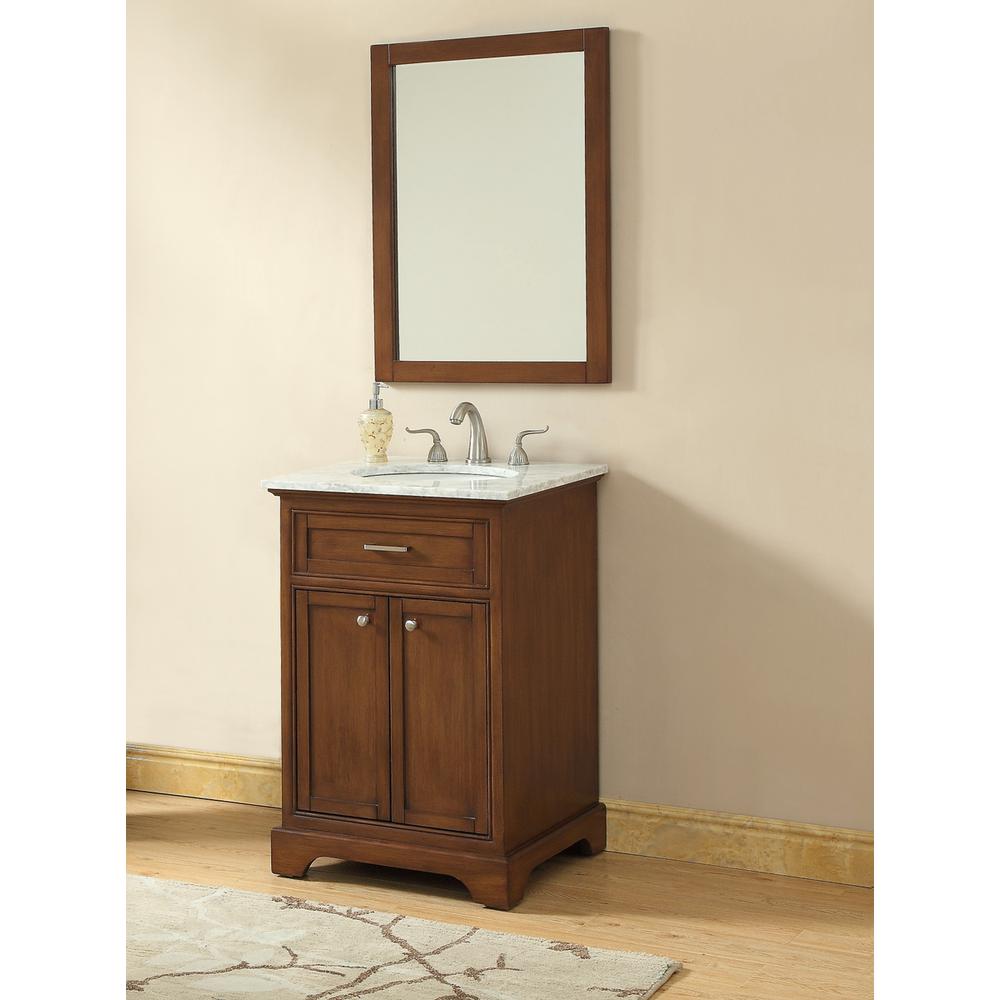 24 In. Single Bathroom Vanity Set In Teak. Picture 8