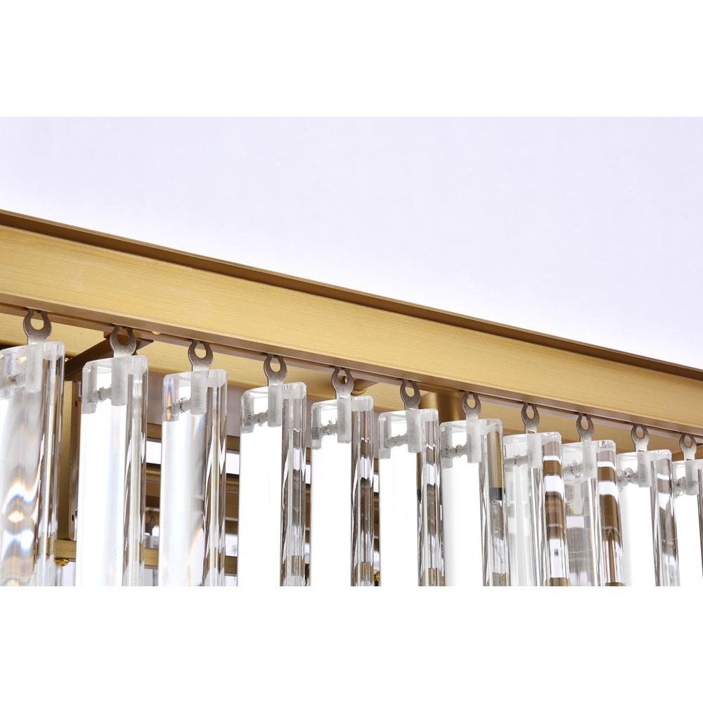 Sydney 60 inch rectangle crystal chandelier in satin gold. Picture 5
