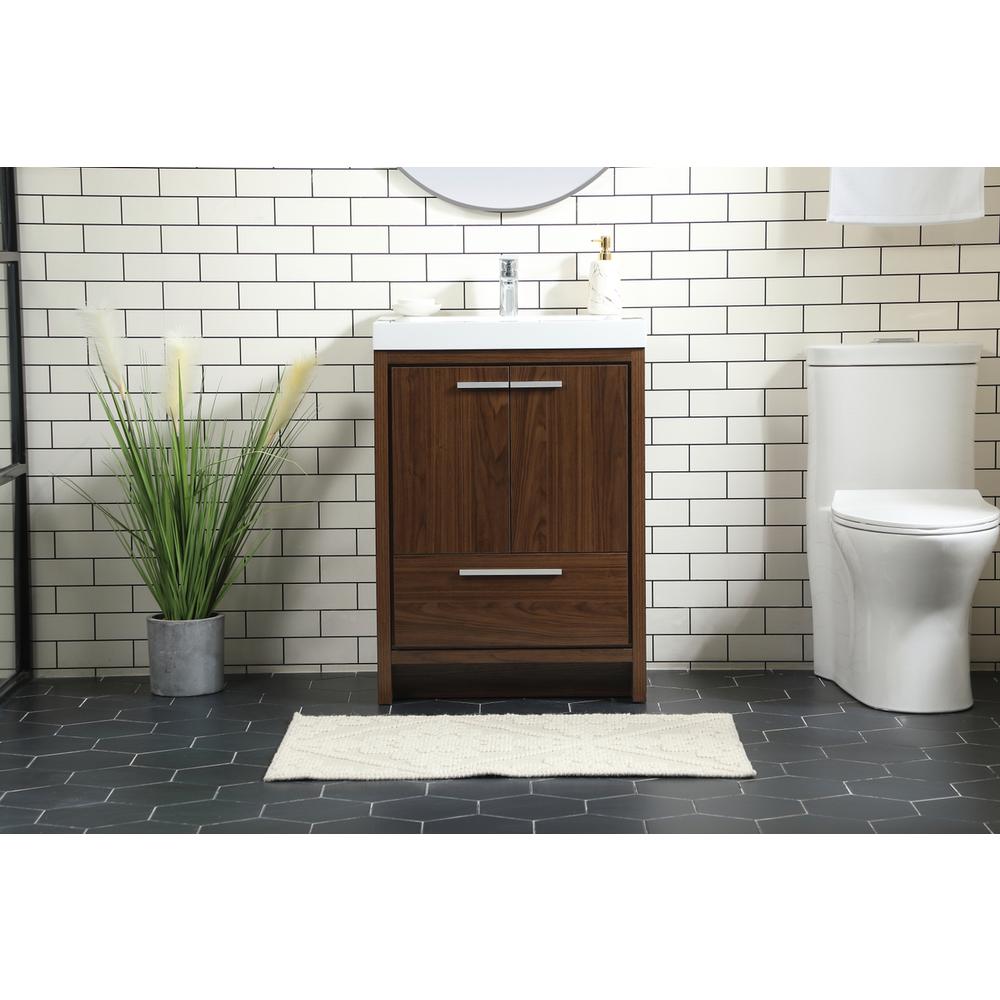 24 inch Single bathroom vanity in Walnut. Picture 14
