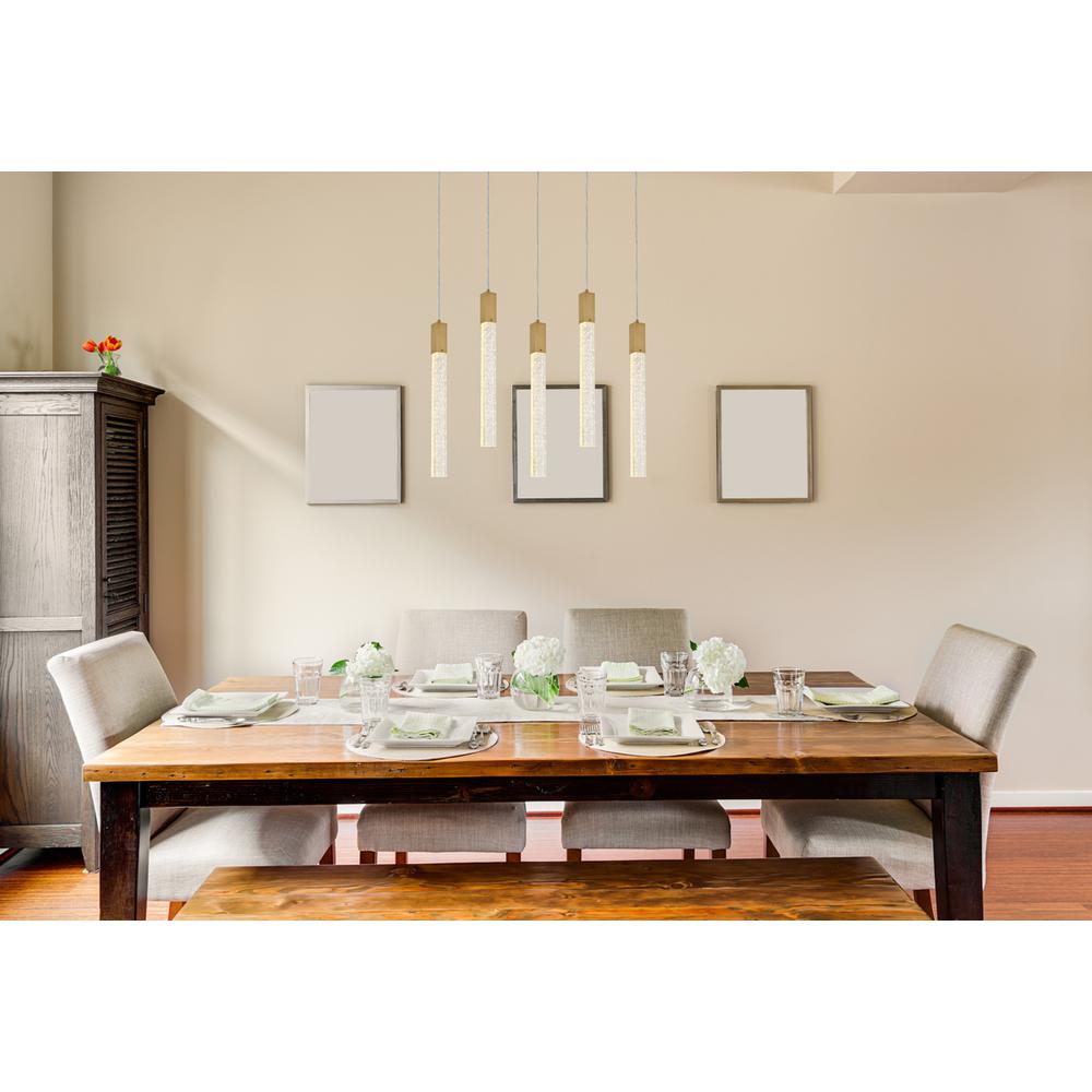 Weston 5 lights pendant in satin gold. Picture 7