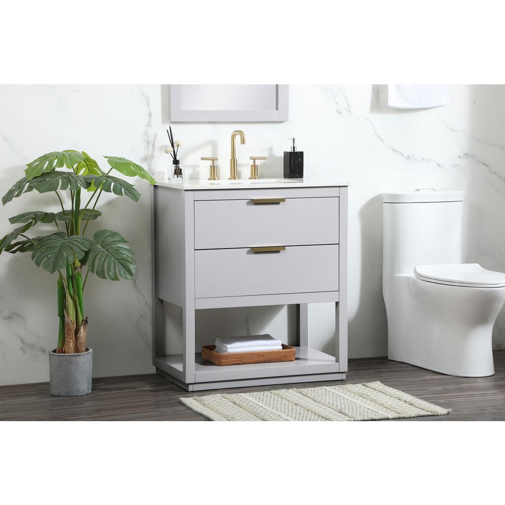 30 inch Single bathroom vanity in grey. Picture 2