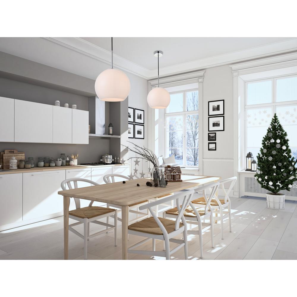 Baxter 1 Light Chrome Pendant With Frosted White Glass. Picture 6