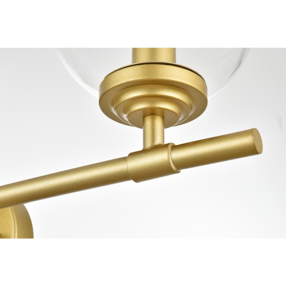Ingrid 3 light Brass and Clear Bath Sconce. Picture 4