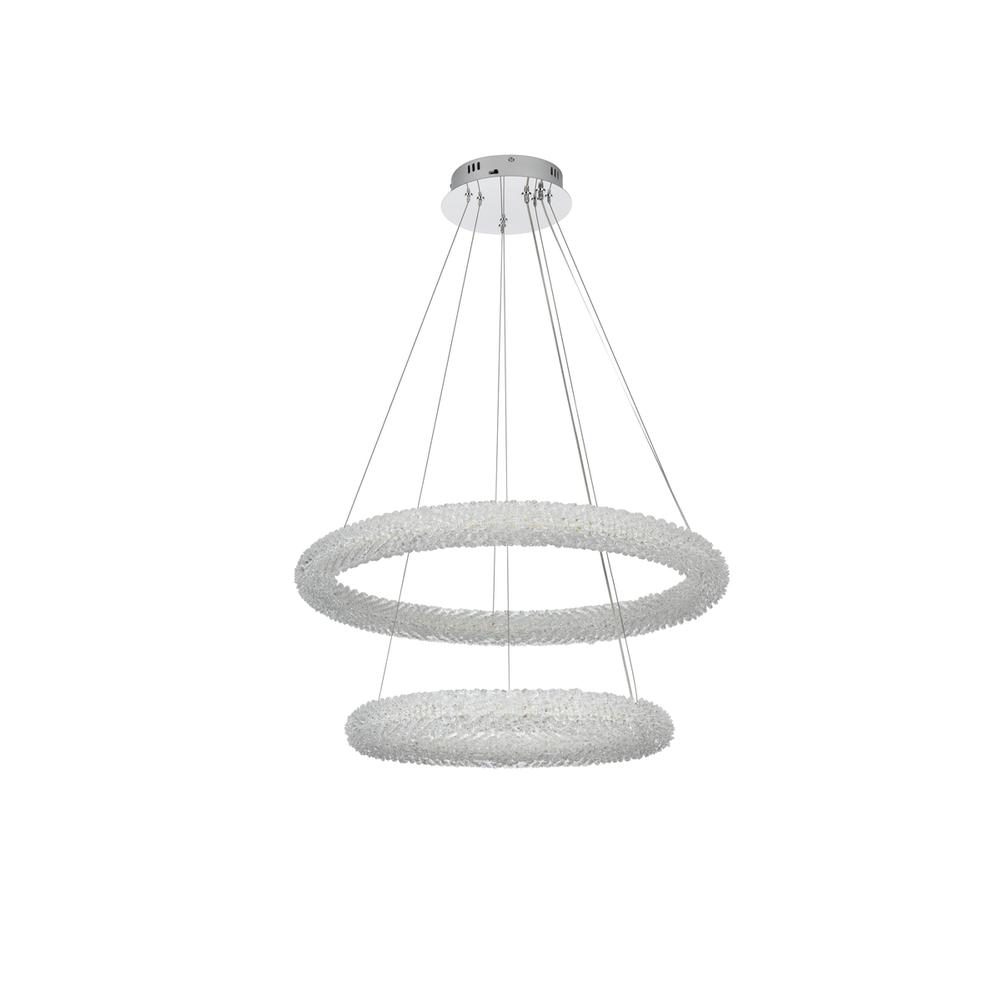 Bowen 28 inch Adjustable LED Chandelier in Chrome. Picture 8