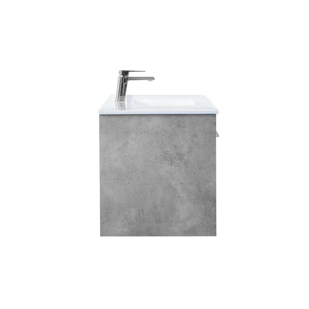 48 inch  Single Bathroom Floating Vanity in Concrete Grey. Picture 11