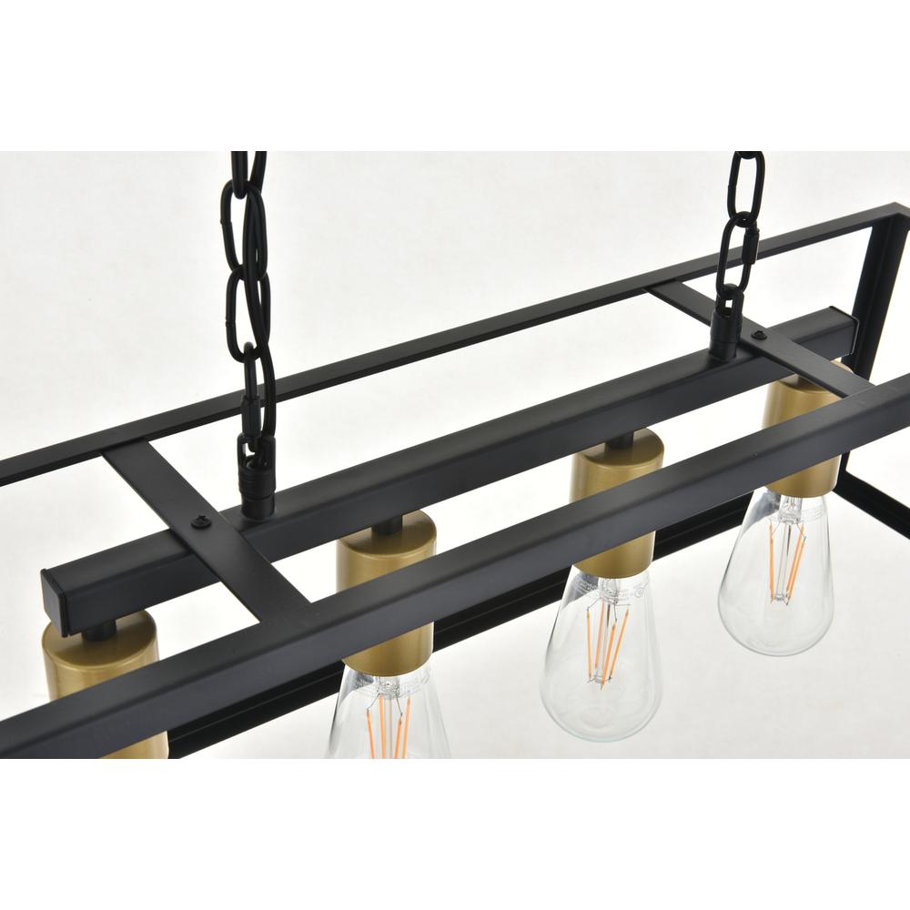 Resolute 4 light brass and black Pendant. Picture 8
