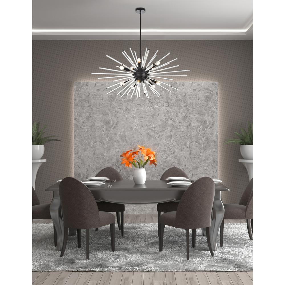 Sienna 42 inch crystal rod pendant in black. Picture 9