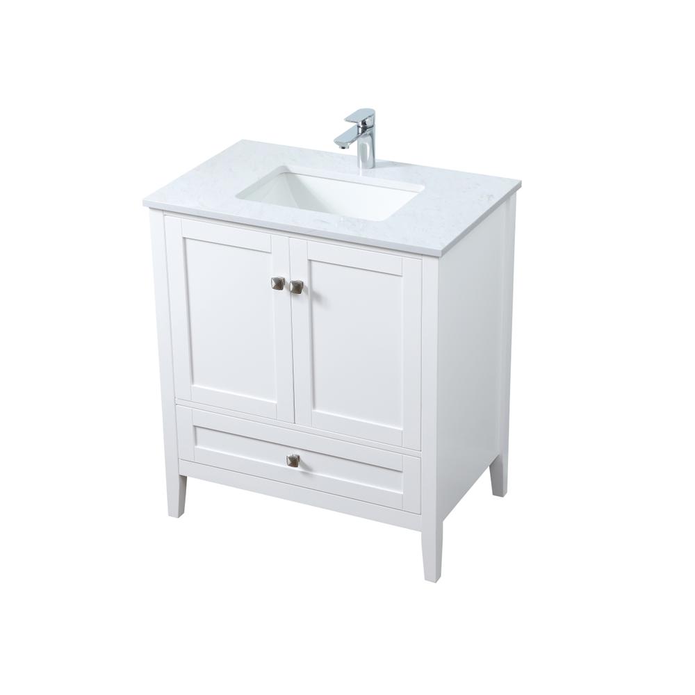 30 Inch SIngle Bathroom Vanity In White. Picture 8