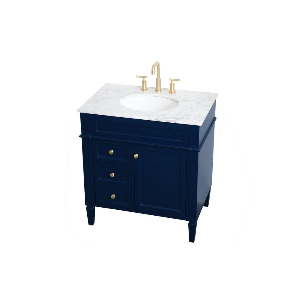 32 inch Single bathroom vanity in blue. Picture 7