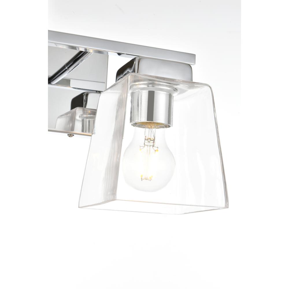 Merrick 2 light Chrome and Clear Bath Sconce. Picture 4