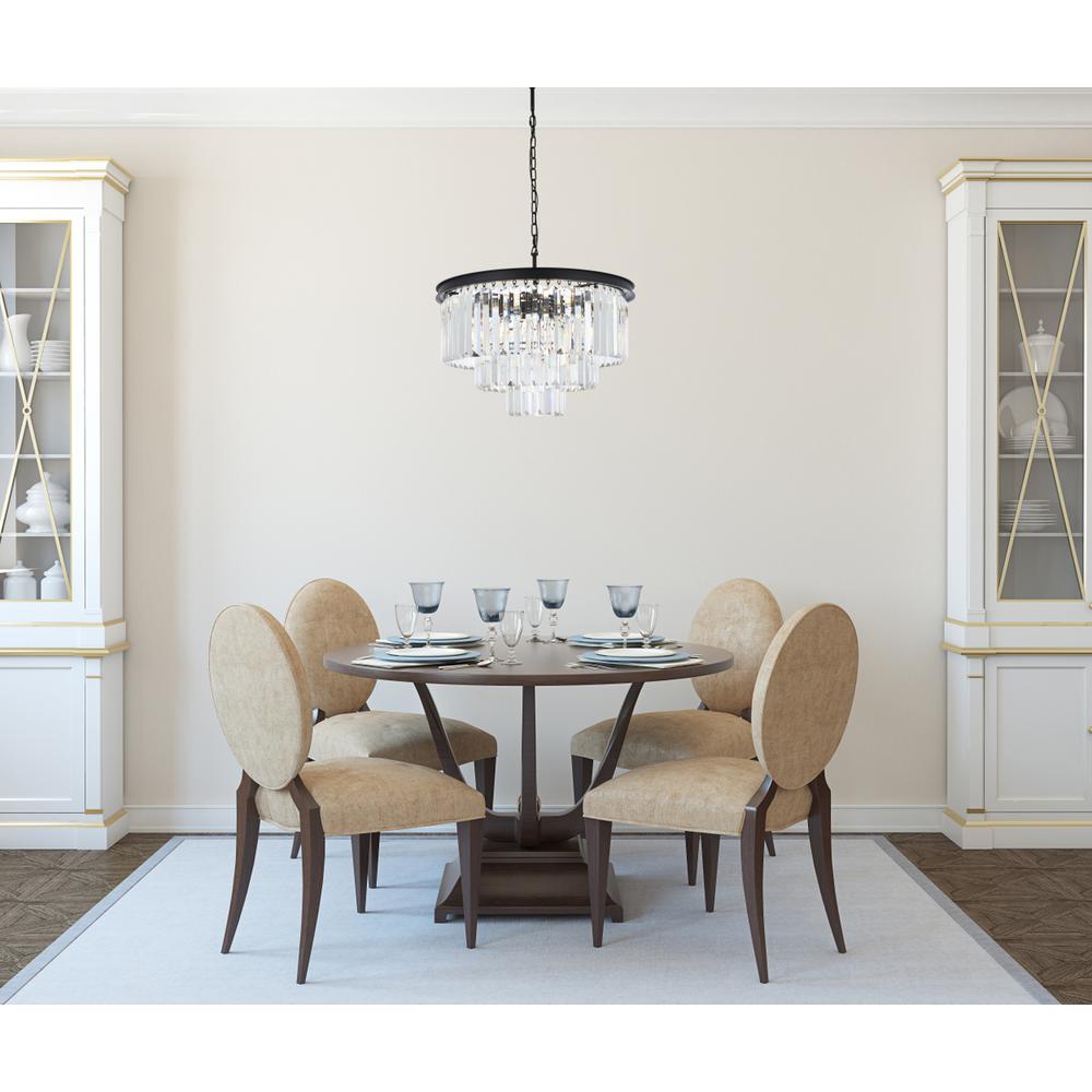 Sydney 9 light Matte Black Chandelier Clear Royal Cut Crystal. Picture 7