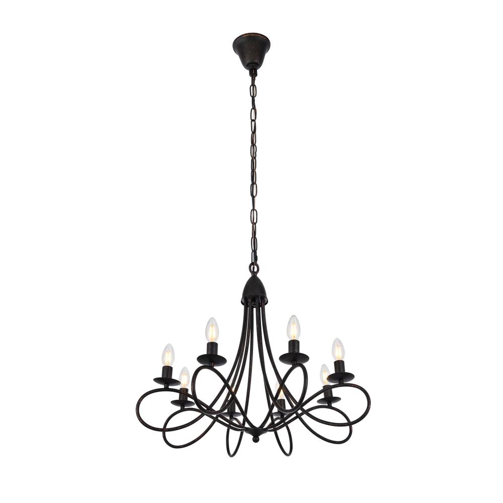 Lyndon 8 light Dark Bronze Pendant. Picture 6