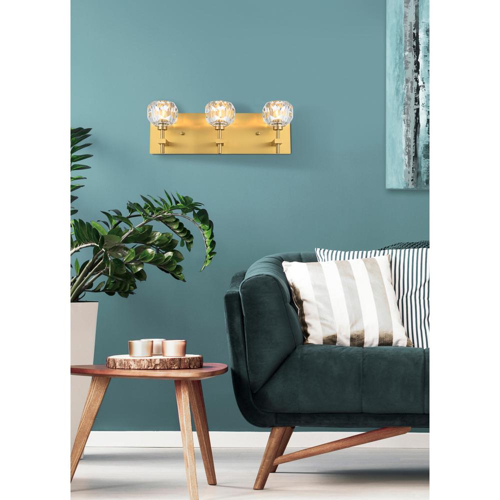 Graham 3 Light Wall Sconce in Gold. Picture 7