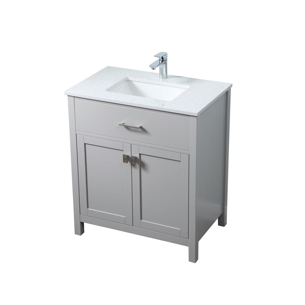 30 Inch SIngle Bathroom Vanity In Grey. Picture 8