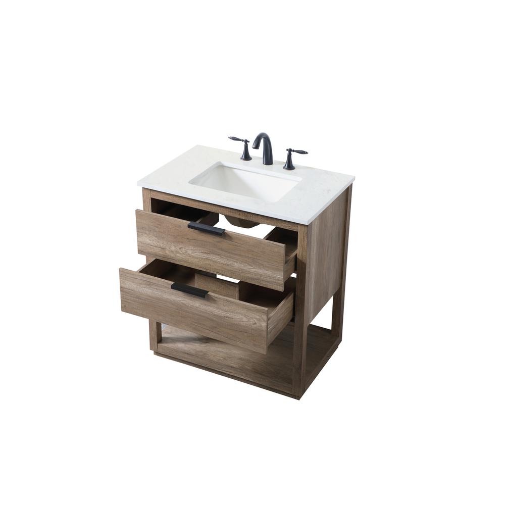 30 Inch SIngle Bathroom Vanity In Natural Oak. Picture 9