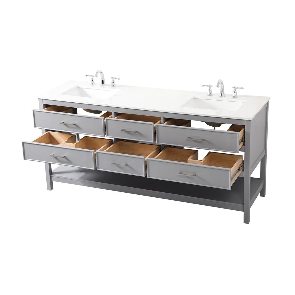 72 inch double bathroom vanity in gray. Picture 9