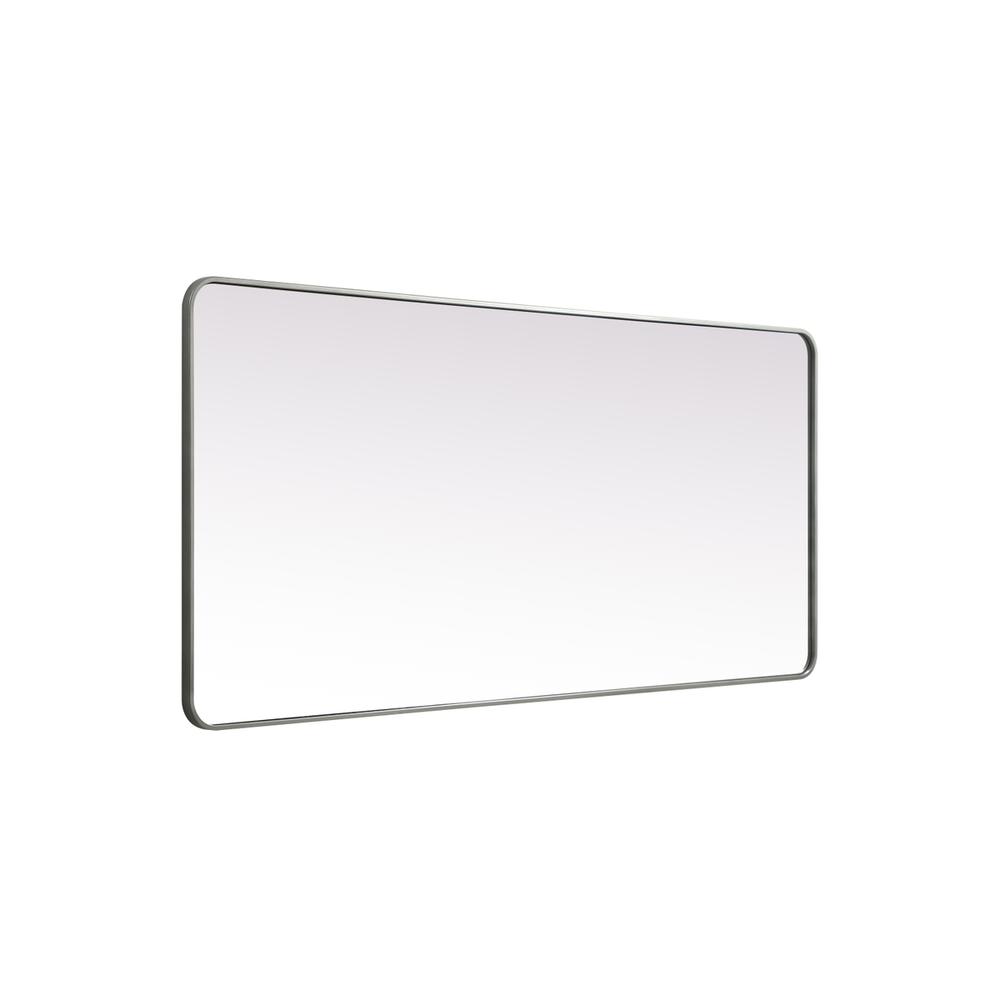 Soft Corner Metal Rectangle Mirror 32x72 Inch in Silver. Picture 9