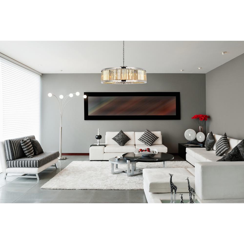 Chelsea 10 light polished nickel Chandelier Golden Teak. Picture 7