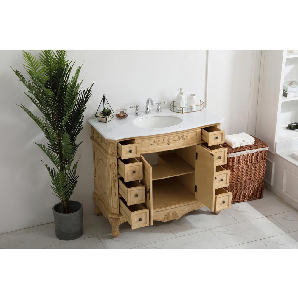 42 inch Single Bathroom vanity in Light Antique Beige. Picture 3