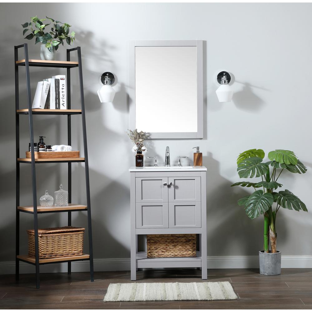 24 inch Single bathroom vanity in grey. Picture 4