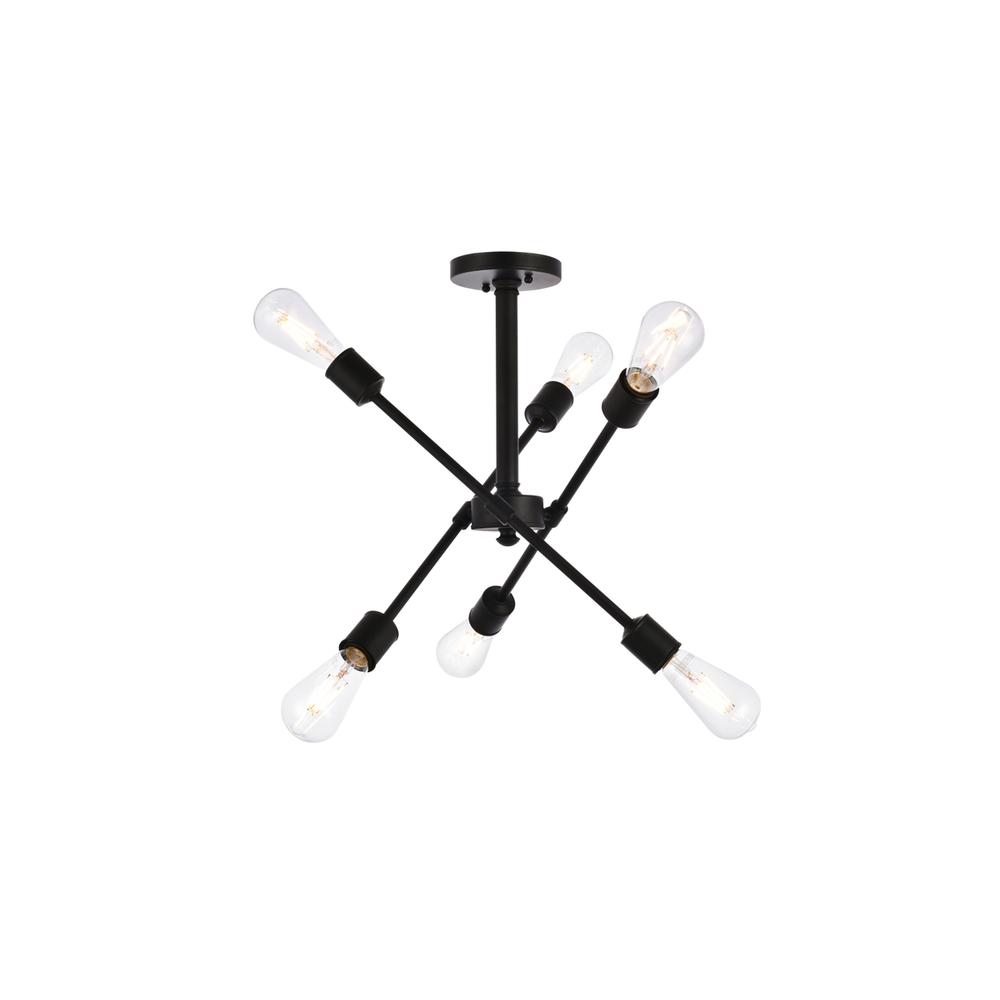 Axel 6 lights black flushmount. Picture 1