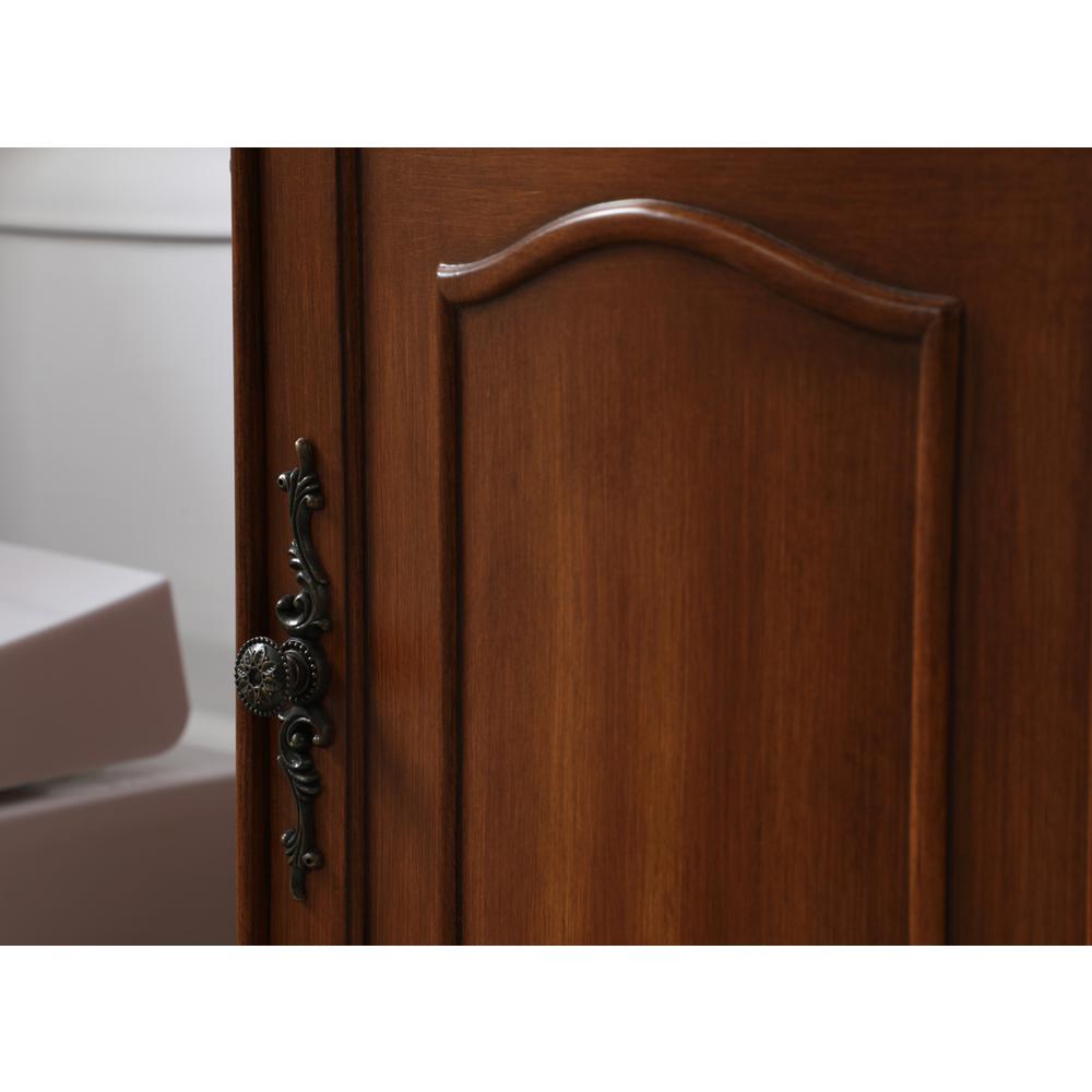 19 inch Single Bathroom vanity in teak with ivory white engineered marble. Picture 6