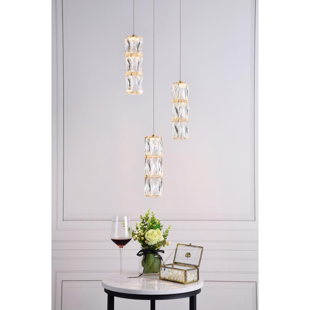 Polaris LED light Gold Pendant Clear Crystal. Picture 8