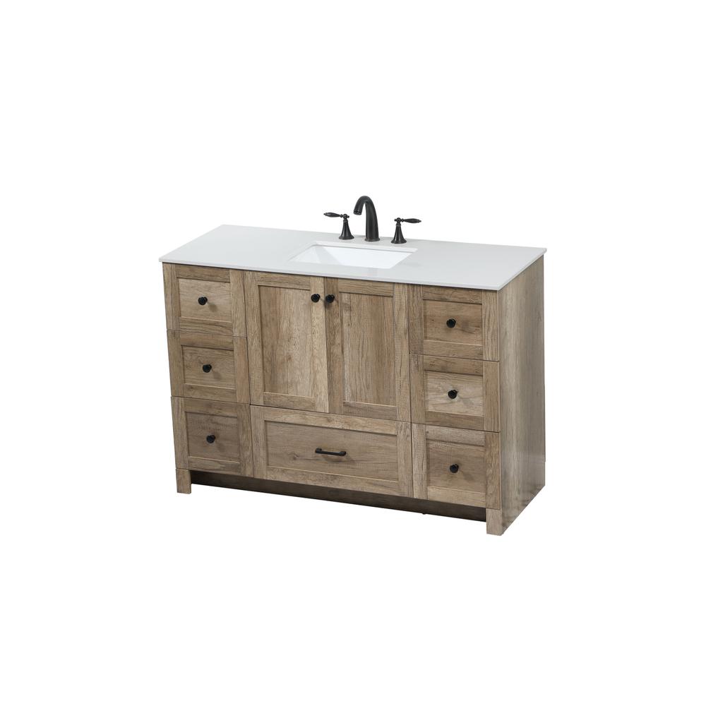 48 inch Single bathroom vanity in natural oak. Picture 8
