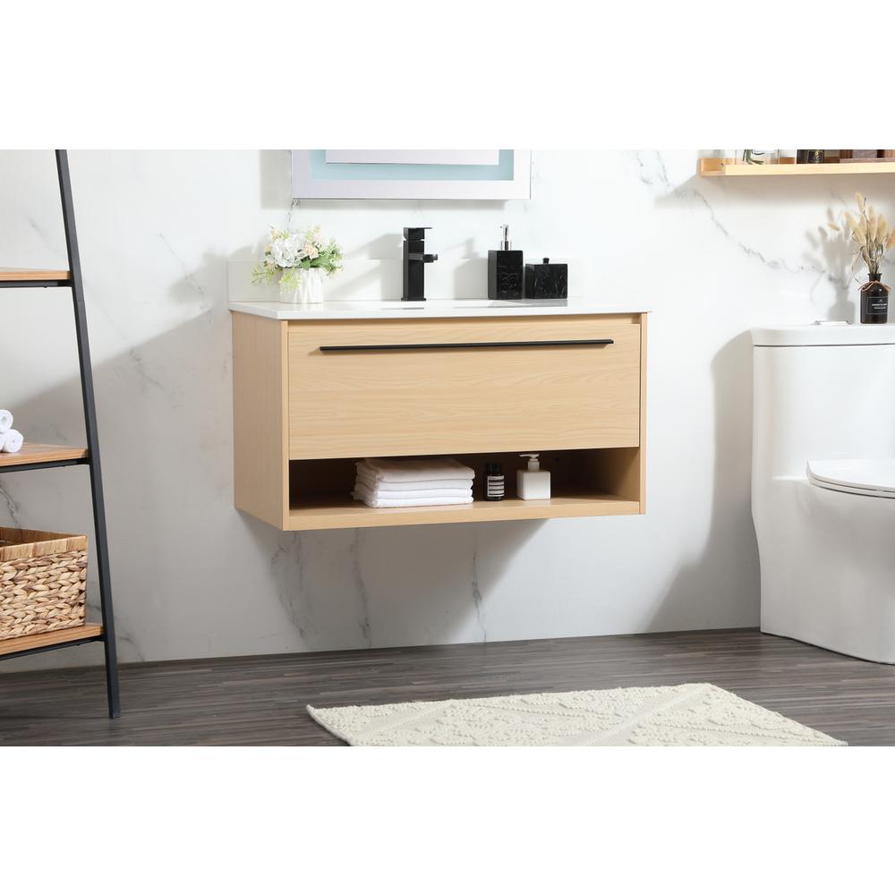 36 inch Single bathroom vanity in maple with backsplash. Picture 2