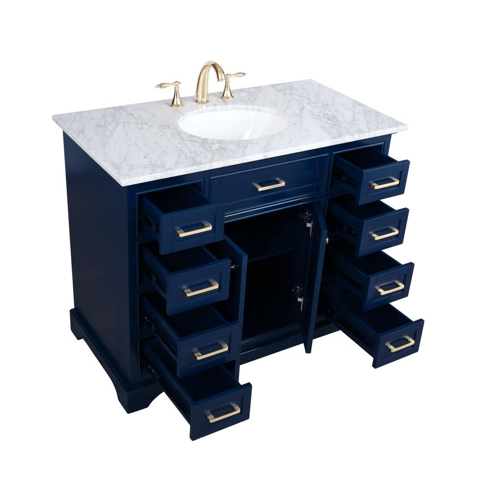 42 inch Single bathroom vanity in Blue. Picture 9