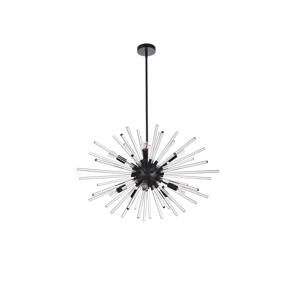 Sienna 36 inch crystal rod pendant in black. Picture 6