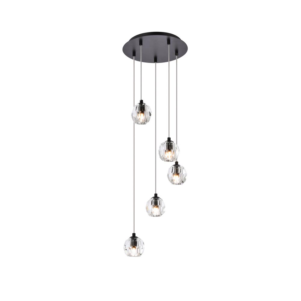 Eren 5 lights Black pendant. Picture 1