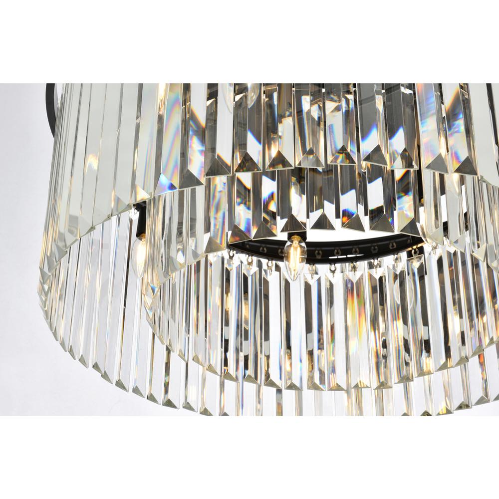 Sydney 8 light Matte Black Flush Mount Clear Royal Cut Crystal. Picture 3