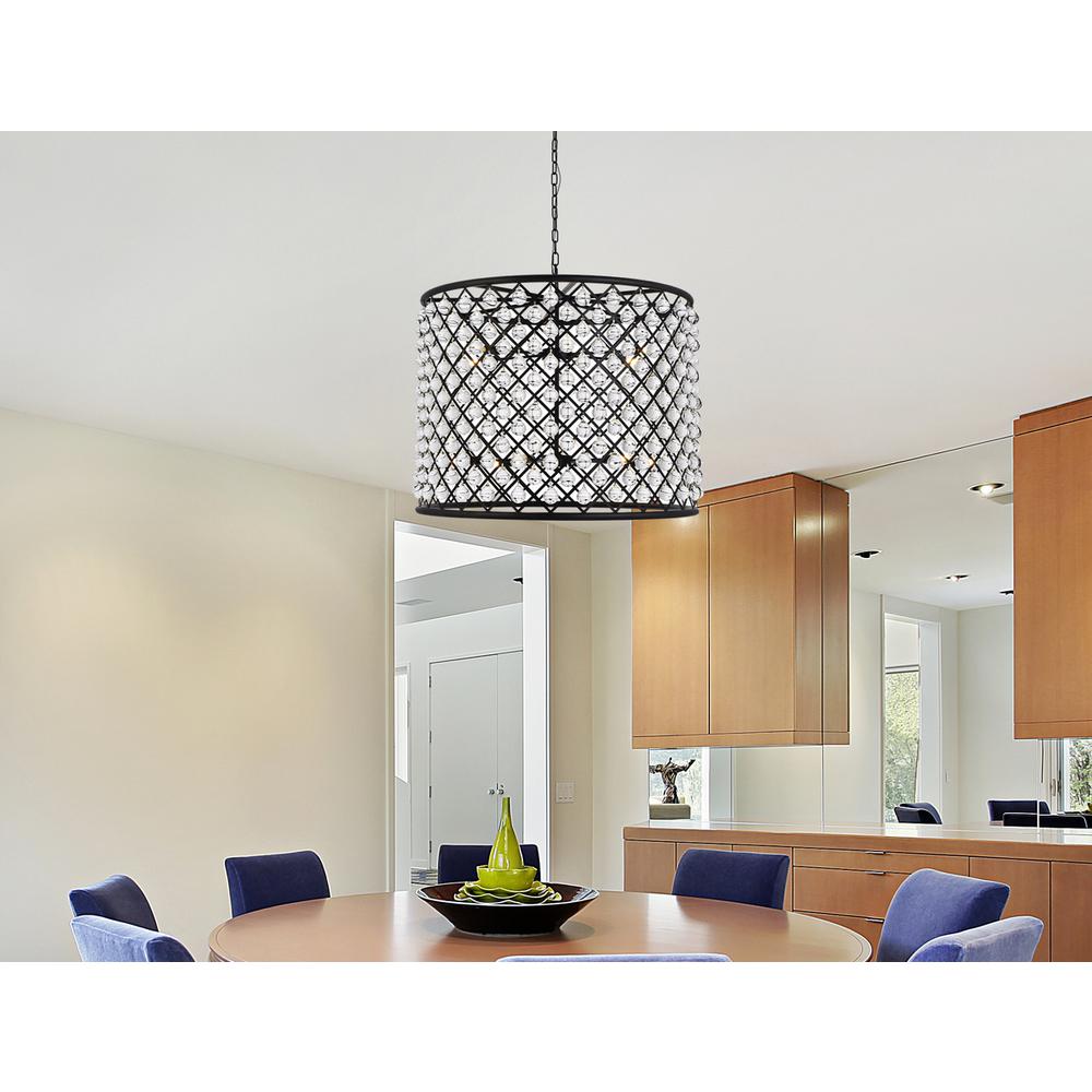 Madison 12 light Matte Black Chandelier Clear Royal Cut Crystal. Picture 7
