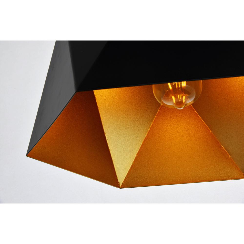 Arden Collection Pendant D15.0'' H9.6 Lt:1 Black and Gold Finish. Picture 5