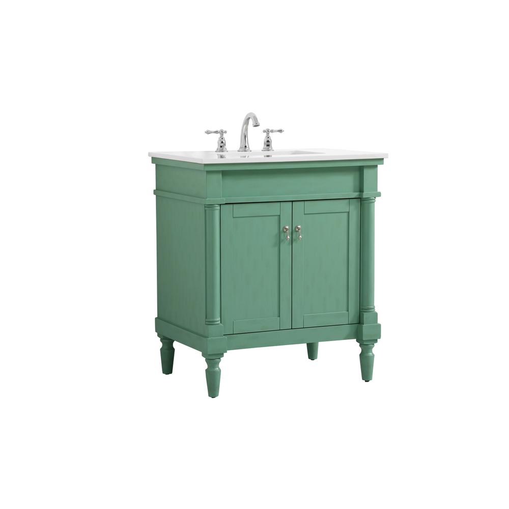 30 inch Single Bathroom vanity in Vintage Mint. Picture 6
