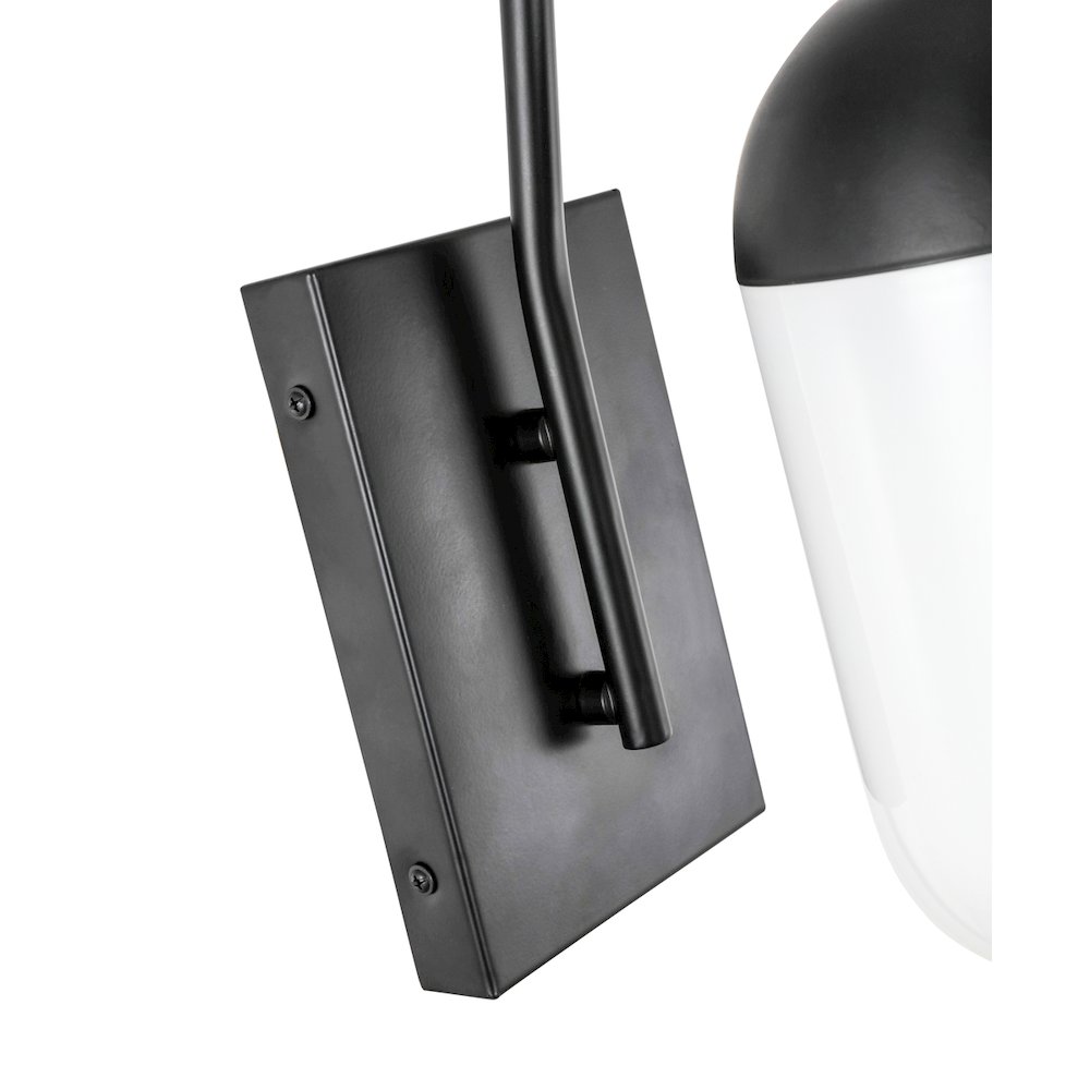 Kace 1 Light Black And Frosted White Glass Wall Sconce. Picture 14