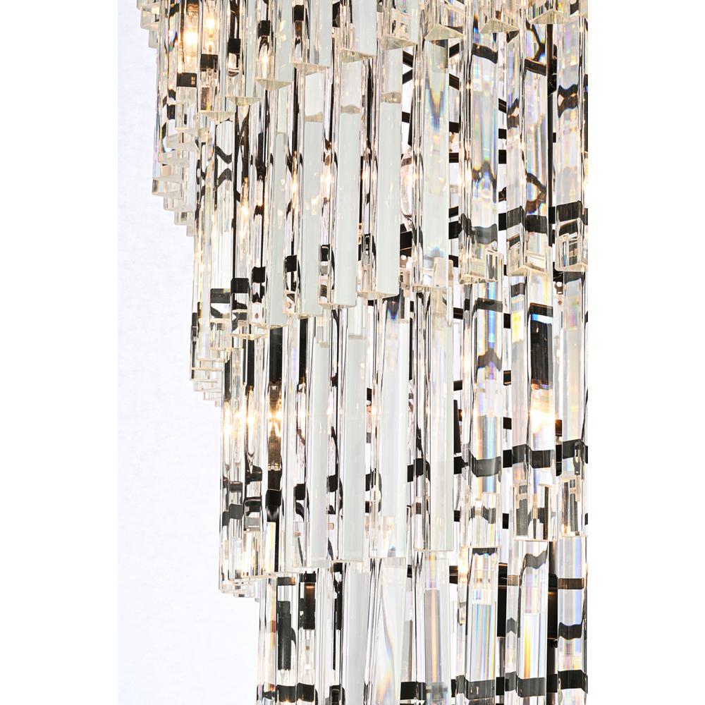 Sydney 36.5 inch spiral crystal chandelier in matte black. Picture 3