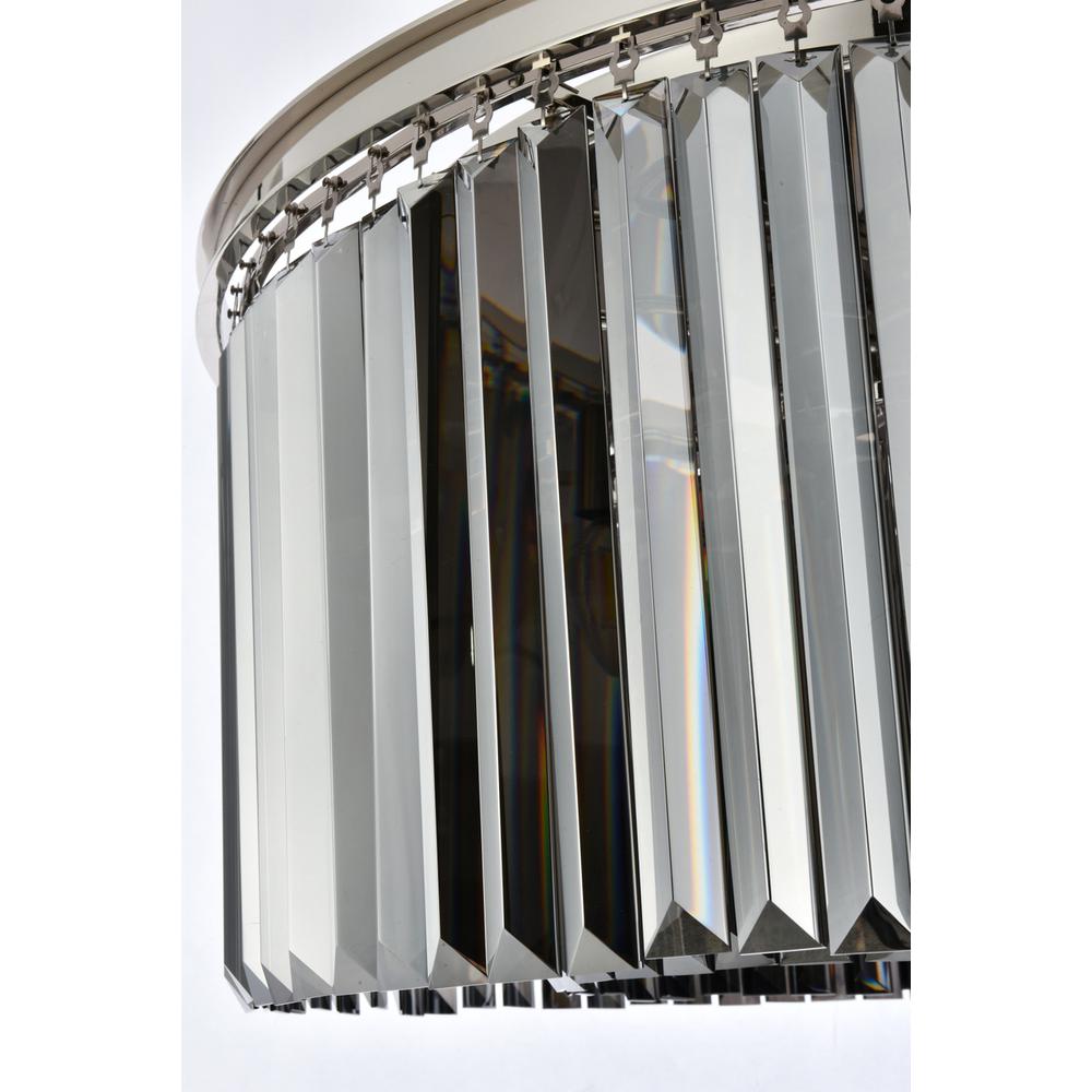 Sydney 8 light polished nickel Flush Mount Silver Shade (Grey) Royal Cut Crystal. Picture 5