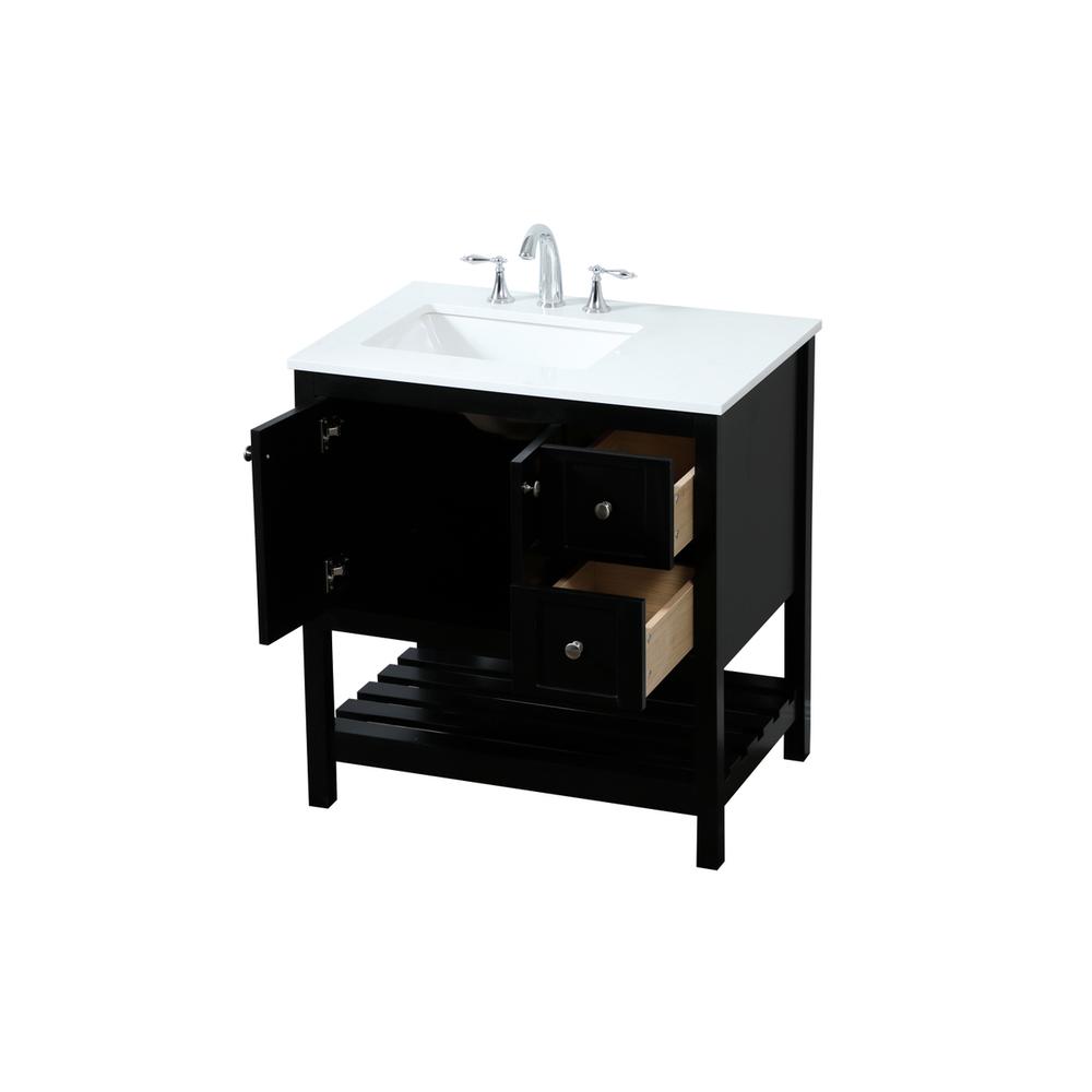 32 inch Single bathroom vanity in black. Picture 9