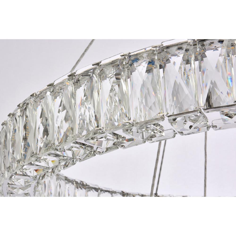 Monroe 28 inch LED double ring chandelier in chrome. Picture 4